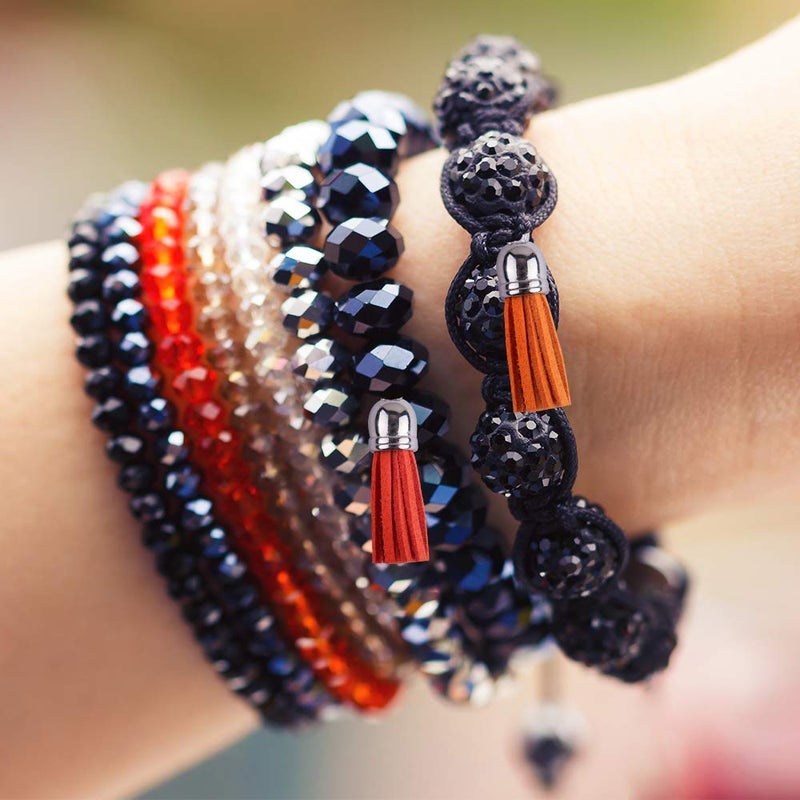 Duufin 200 Pieces Keychain Tassels Bulk Leather Tassel Pendants Multi Color Tassels for Keychain Making Craft and DIY, 40 Colors - Image 5